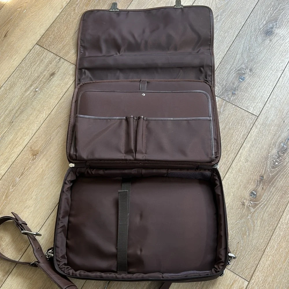COACH Vintage Brown Classic Leather & Nylon Briefcase Messenger Bag #5113